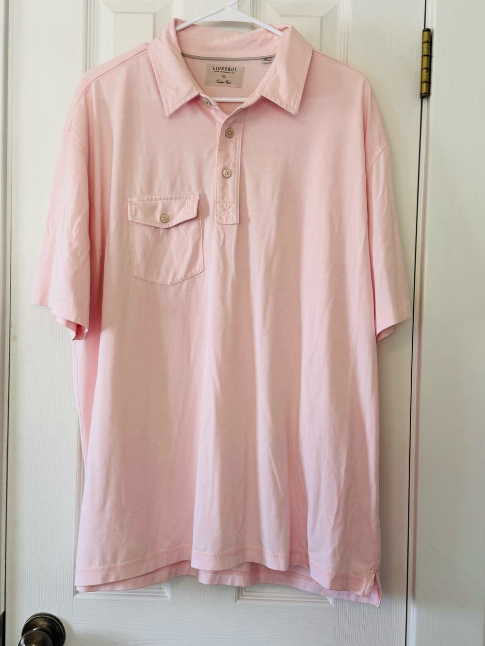 Linksoul Pink Polo Shirt XL 100% Cotton Tempus Fugit Golf Shadow Valley